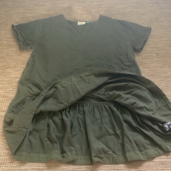 Anthropologie Maeve Tiana Flounced Olive Green Cottagecore Dress Plus Size 1X - Picture 8 of 14